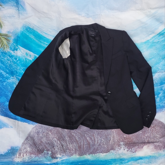 Theory Black Slim Jacket Blazer single button size 8 womens designer - Picture 5 of 7